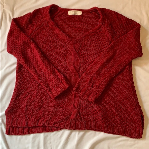 Zara Knit Red Sweater loose fitting - Size L EUC - Picture 1 of 3